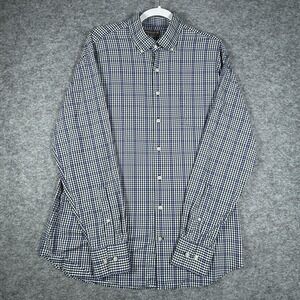 Peter Millar Summer Comfort Shirt Mens Large Button Up Green Gingham Check